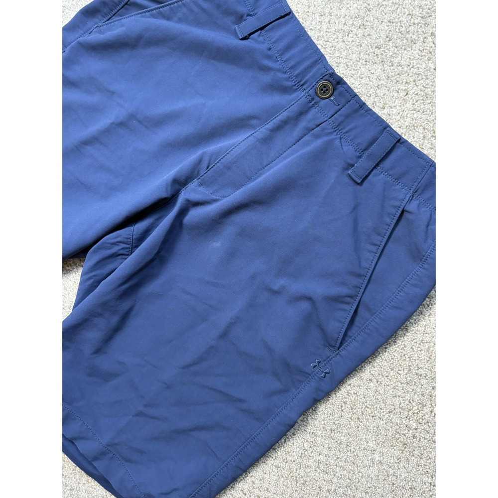 Under Armour Golf Shorts Blue Mens Size 34 Solid Stretch Heatgear